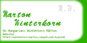 marton winterkorn business card